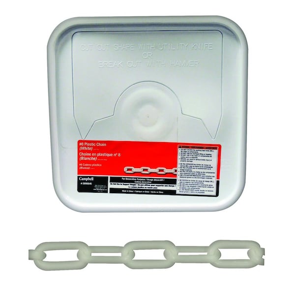 Campbell 8 White Plastic Decorative Chain 029 in D 138 ft T0990846 - main